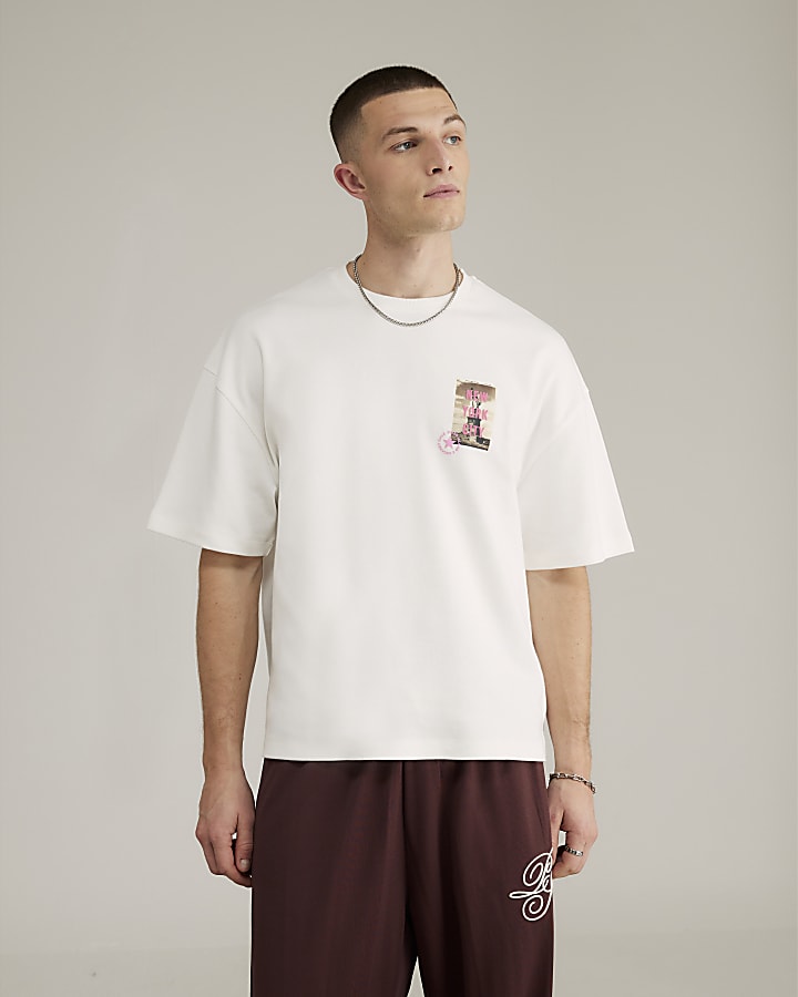 River Island Real Hackney Dave White New York T-shirt