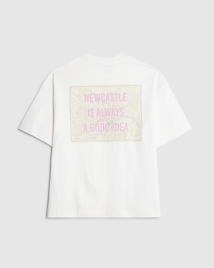 river island Real Hackney Dave White Newcastle T-Shirt