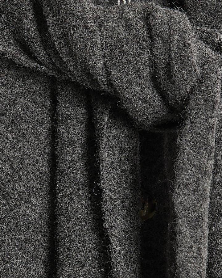 River Island RI Studio Grey Scarf Alpaca Blend Cardigan