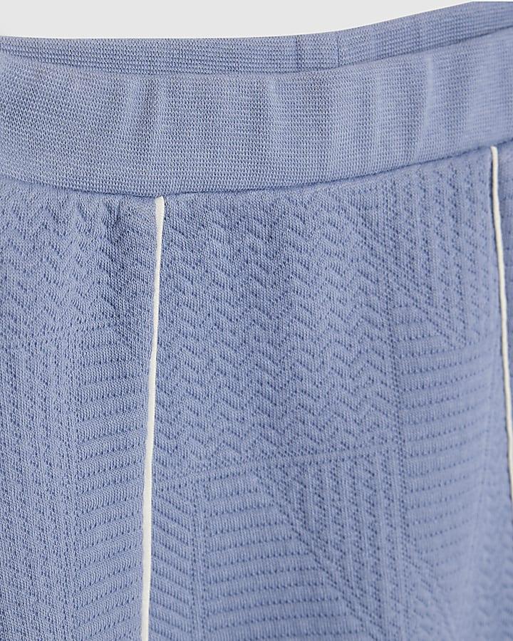 river island Baby Boys Blue Jacquard Shacket Set