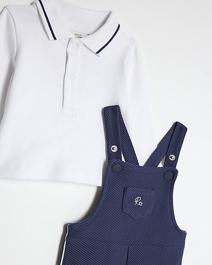 river island Baby Boys Navy Dungaree Outfit