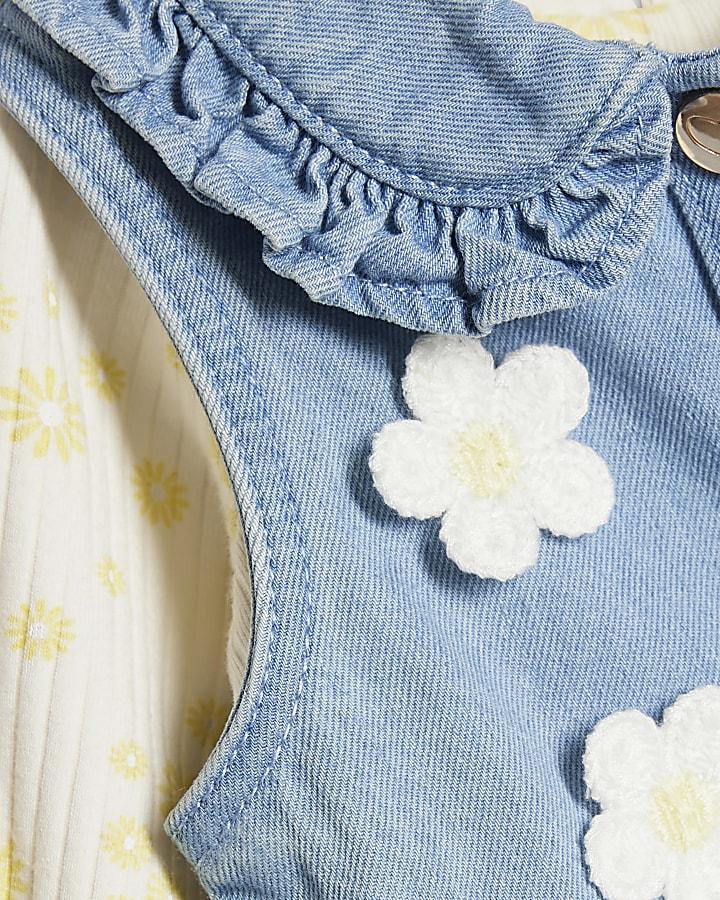 River Island Baby Girls Blue Daisy Gilet Set