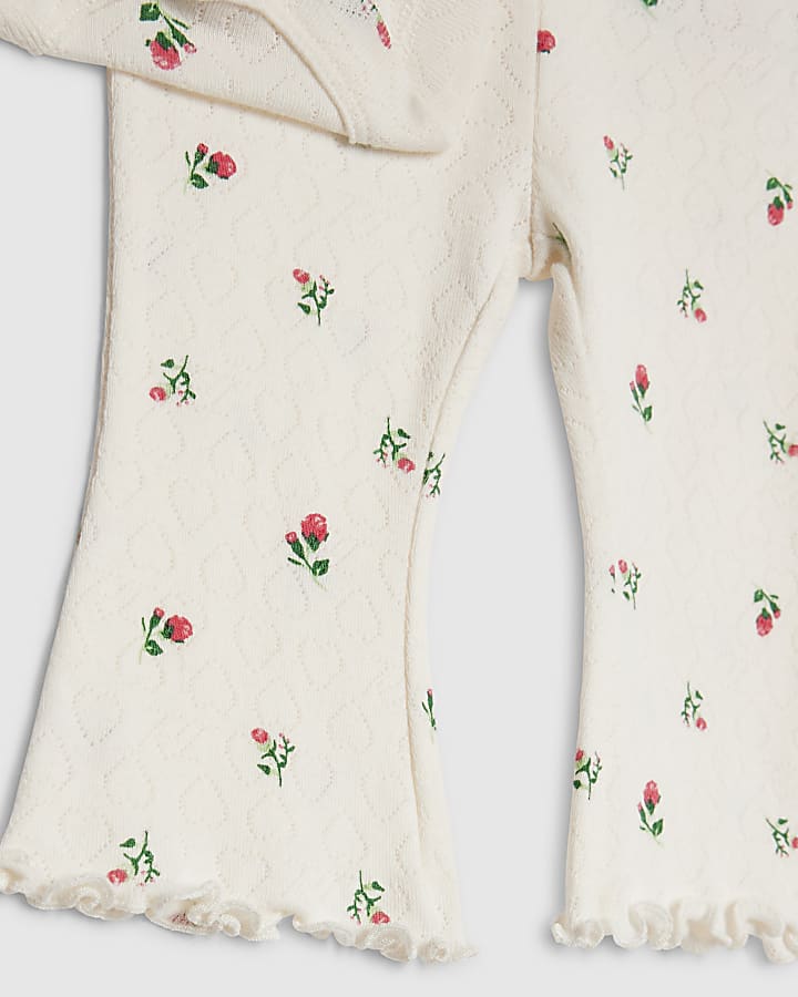River Island Baby Girls Cream Floral Bodysuit Set