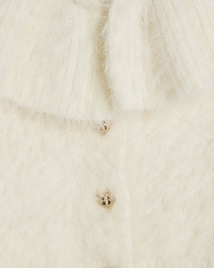 River Island Baby Girls Cream Fluffy Cardigan Set