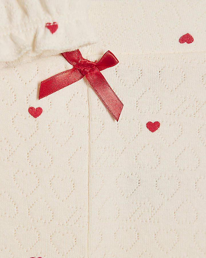 River Island Baby Girls Cream Heart Bodysuit Set