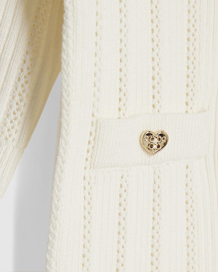 River Island Baby Girls Cream Pointelle Romper