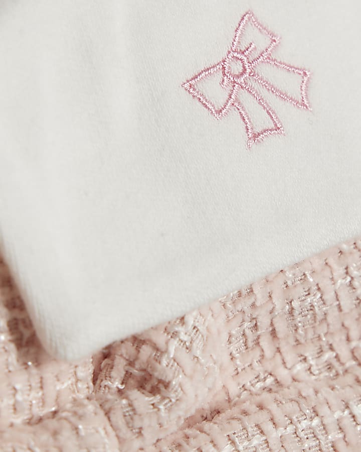 River Island Baby Girls Pink Boucle Pinafore Dress