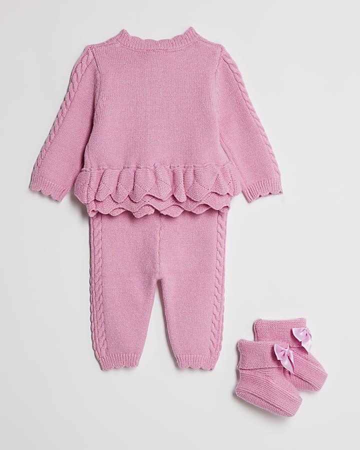 River Island Baby Girls Pink Cardigan Gift Set