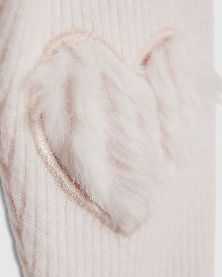 river island Baby Girls Pink Faux Fur Gilet Set