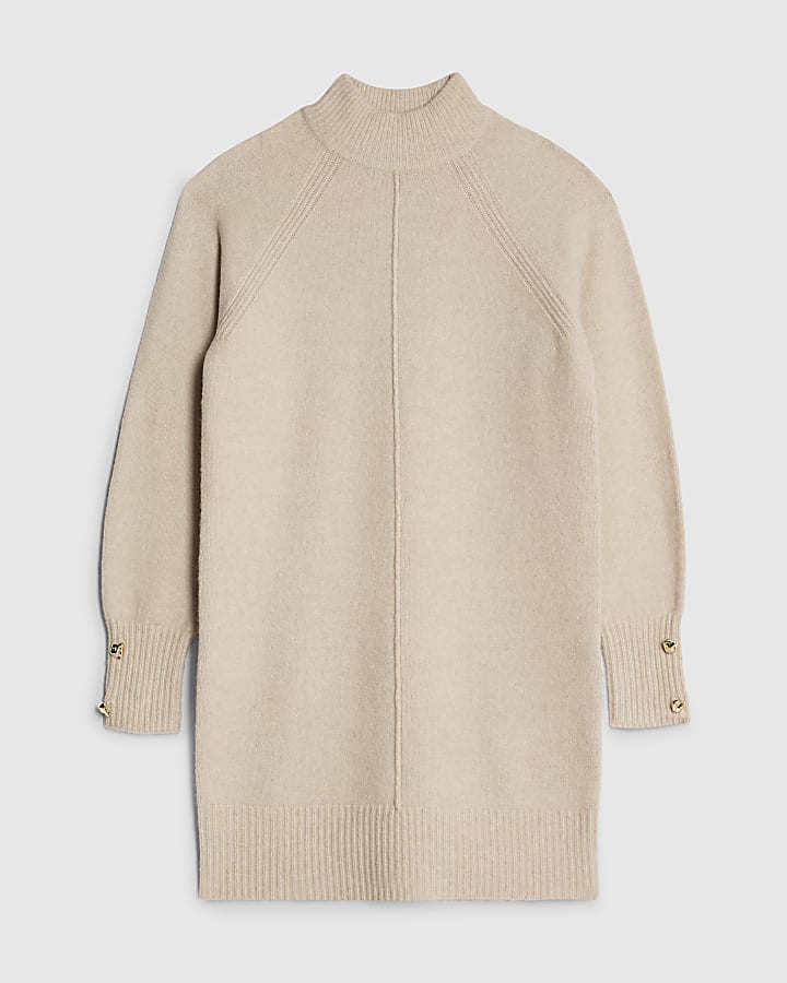 river island Beige Cosy Jumper Dress