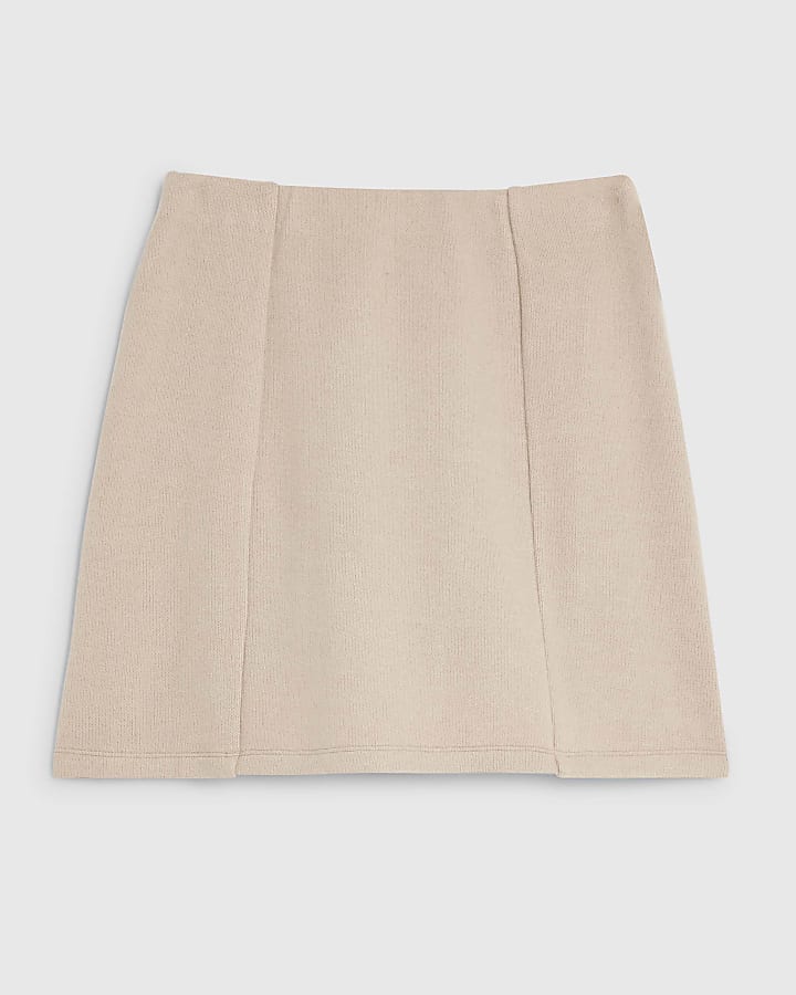 river island Beige Cosy Mini Skirt
