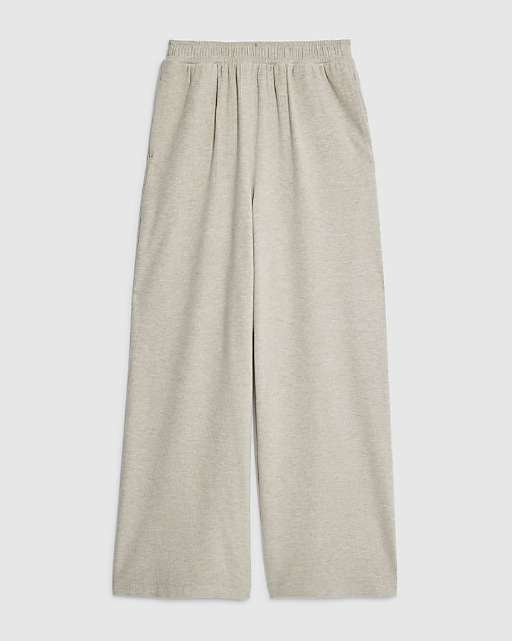 river island Beige Cosy Wide Leg Trousers