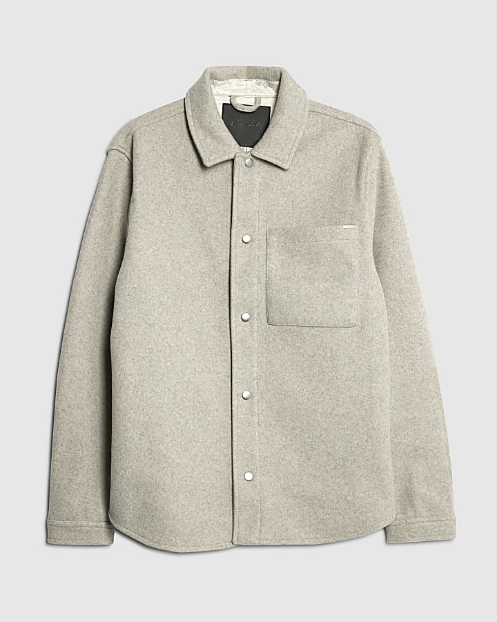 river island Beige Curved Hem Overshirt