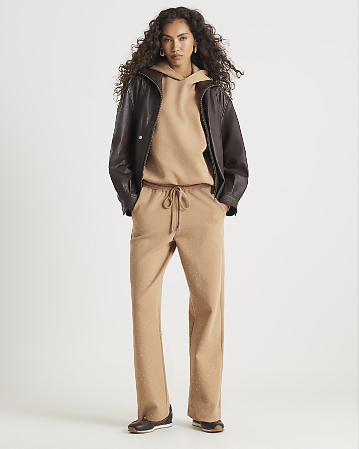 River Island Beige Embellished Detail Hoodie