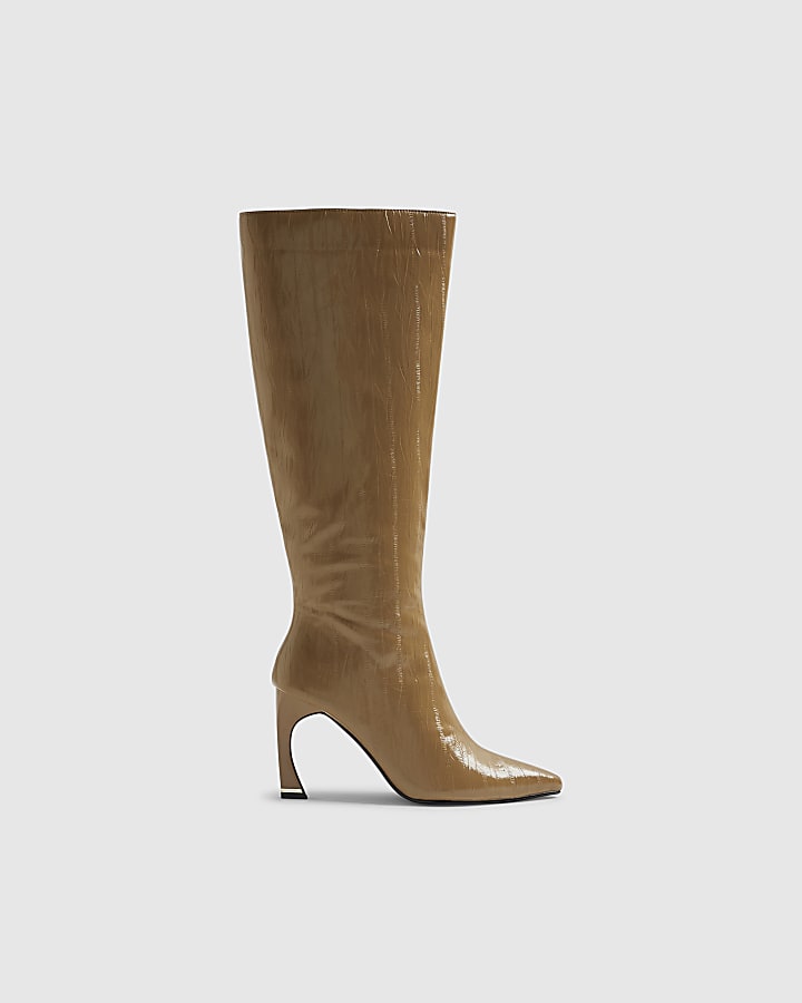 River Island Beige Knee High Boots