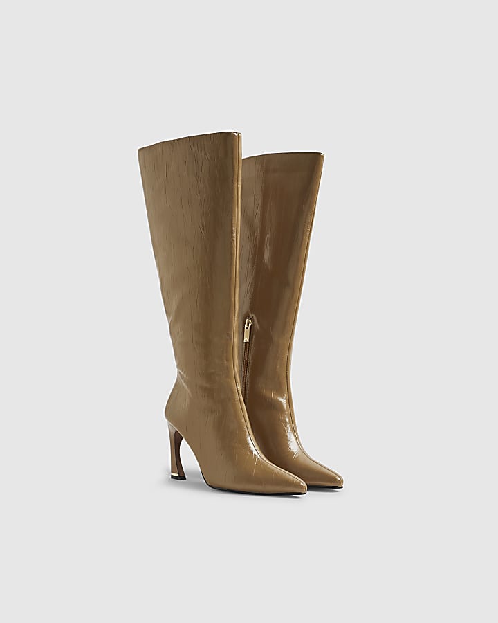 River Island Beige Knee High Boots