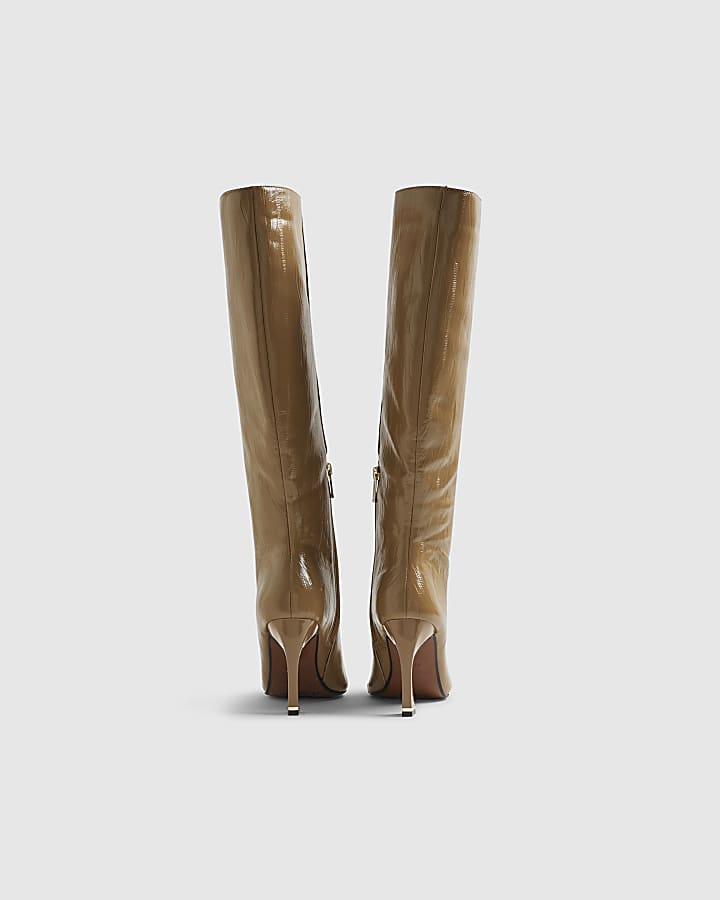 River Island Beige Knee High Boots