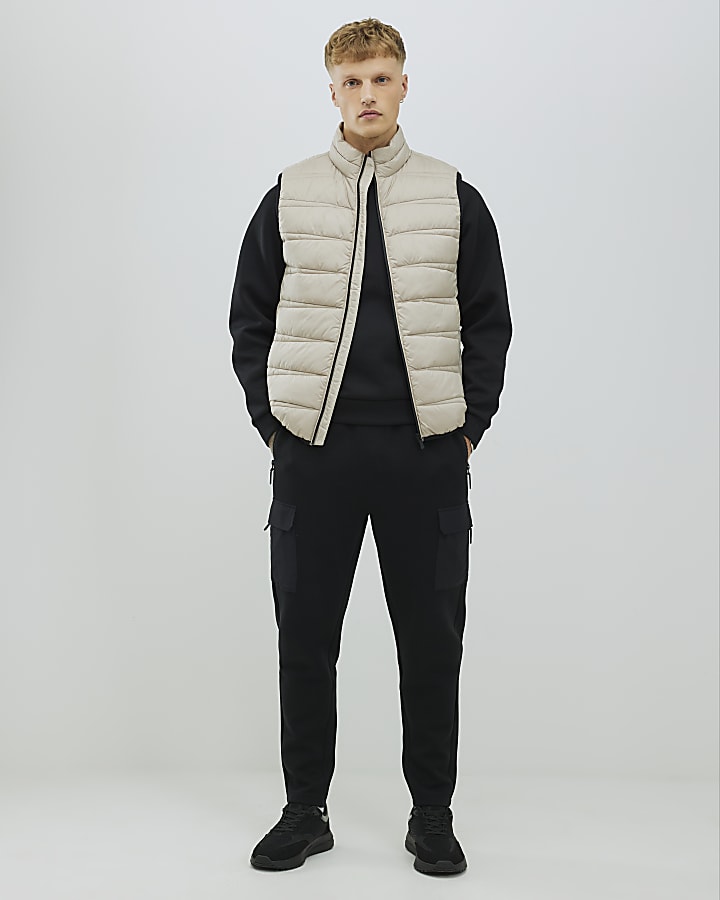 River Island Beige Lightweight Puffer Gilet