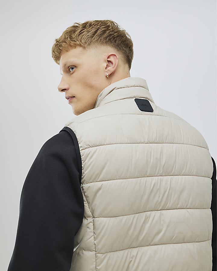 River Island Beige Lightweight Puffer Gilet