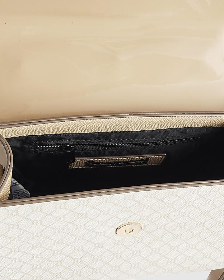 River Island Beige Monogram Mini Tote Bag Bundle