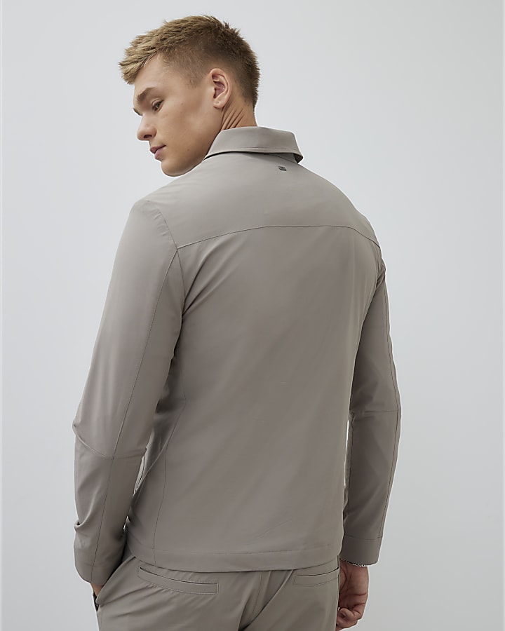 River Island Beige Muscle Fit Shacket