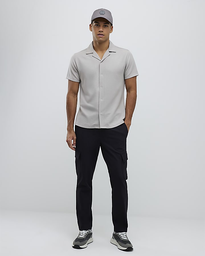 River Island Beige Muscle Fit Shirt