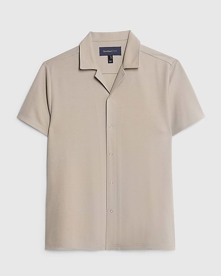 river island Beige Muscle Fit Shirt