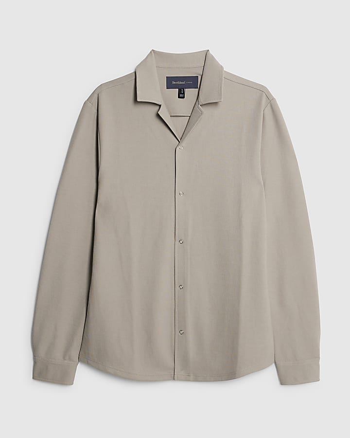 river island Beige Muscle Fit Shirt