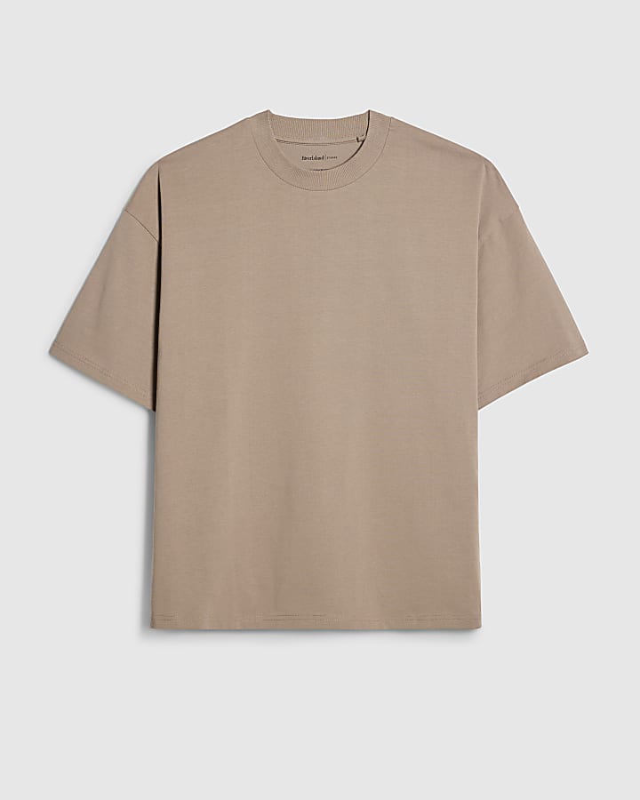 river island Beige Oversized Fit T-Shirt