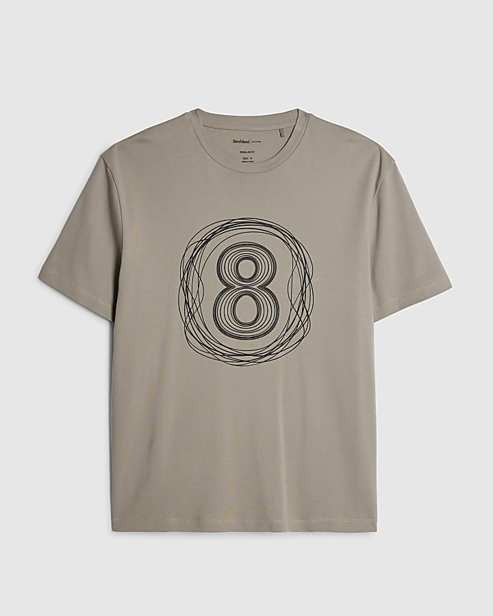 river island Beige Regular Fit 8 T-Shirt