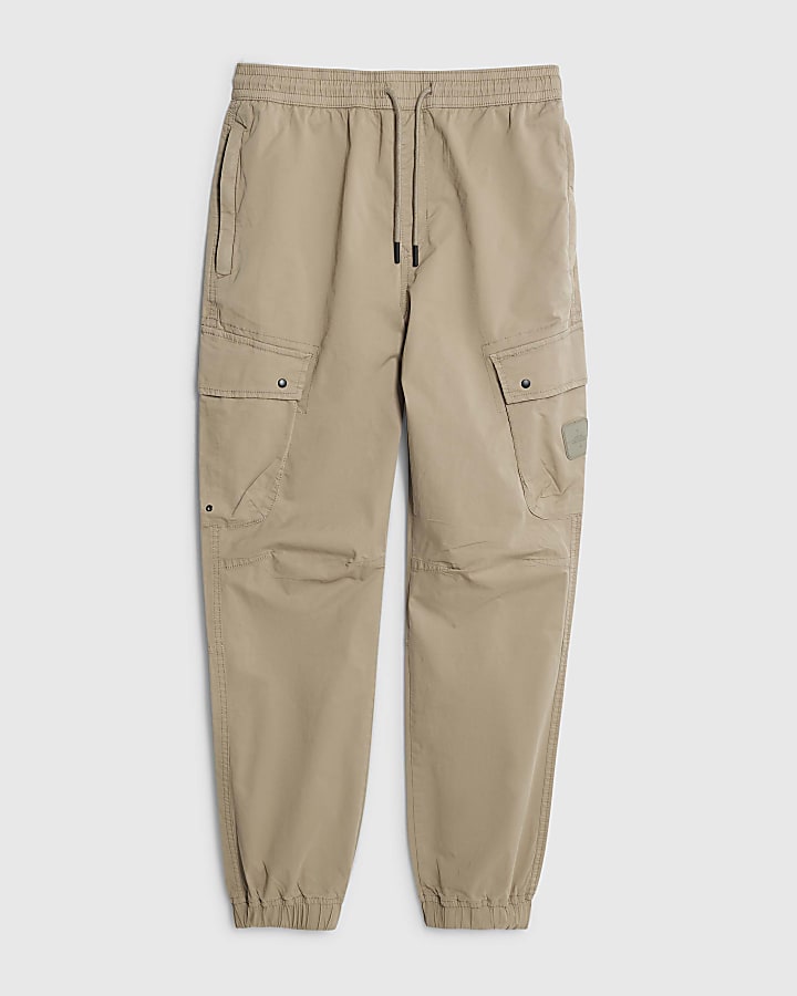 river island Beige Regular Fit Cargo Trousers