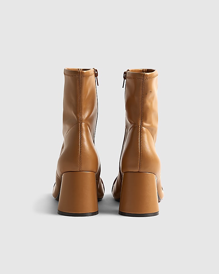 River Island Beige Round Toe Snaffle Ankle Boots