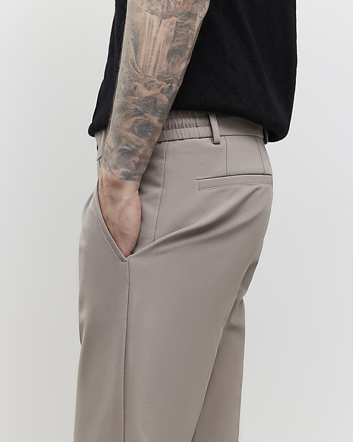 River Island Beige Skinny Fit Trousers