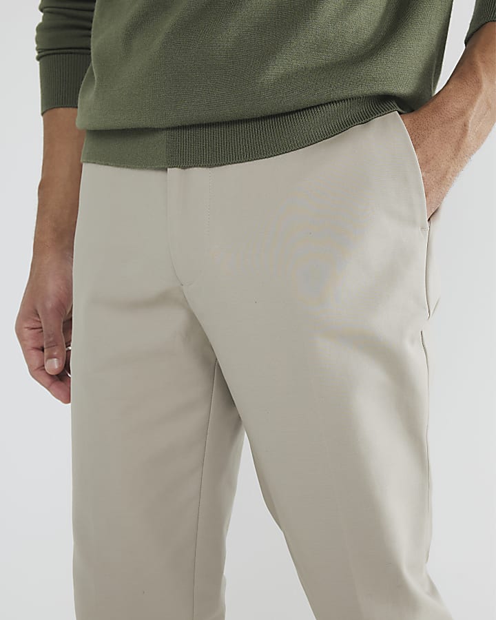 River Island Beige Slim Fit Chino Trousers