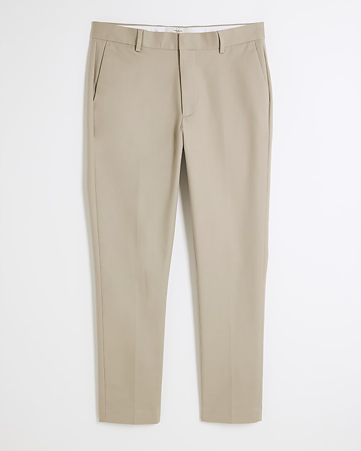 river island Beige Slim Fit Chino Trousers