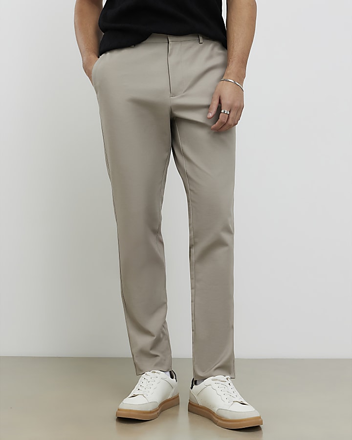 River Island Beige Slim Fit Chinos