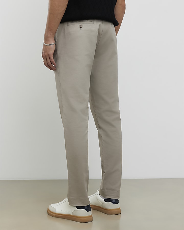 River Island Beige Slim Fit Chinos
