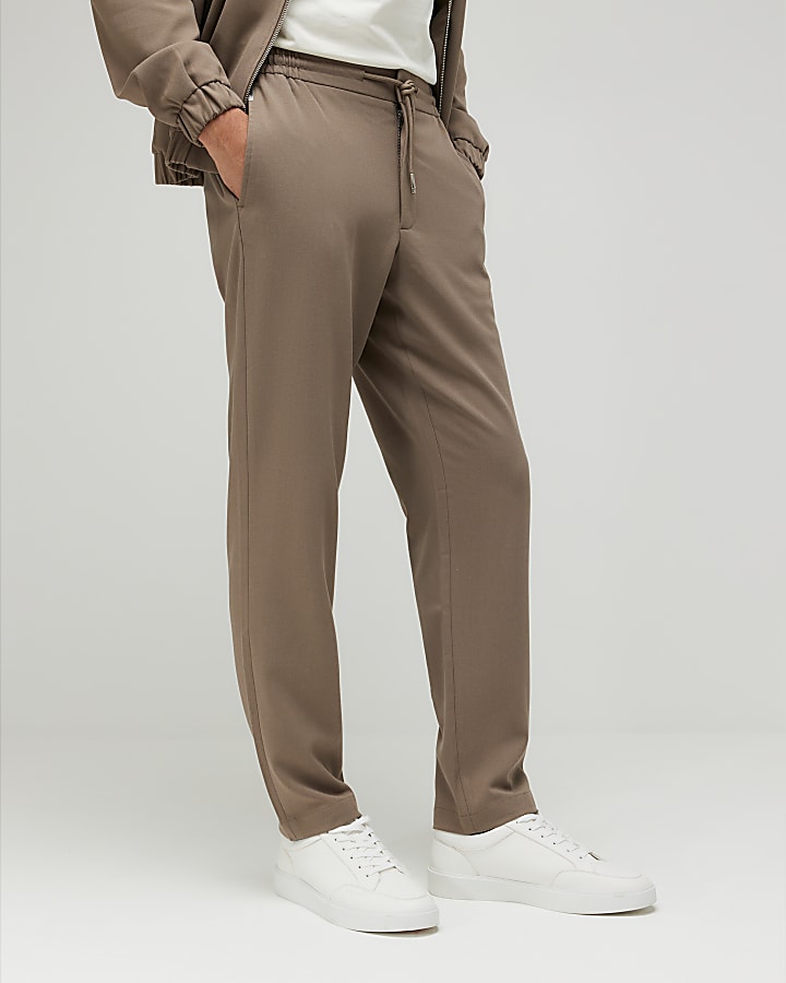 River Island Beige Slim Fit Joggers