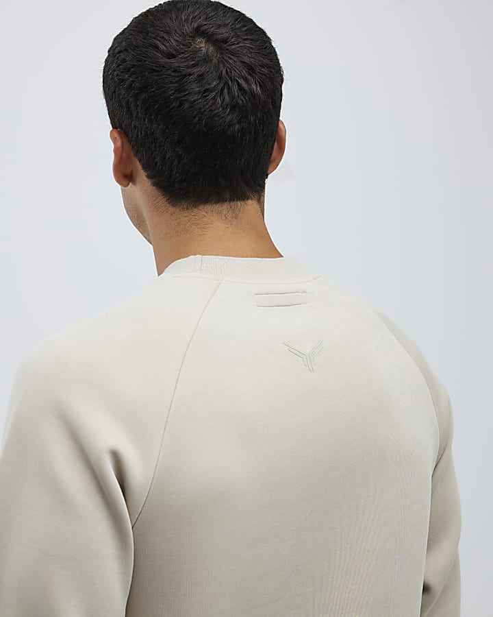 River Island Beige Slim Fit Nylon Sweatshirt