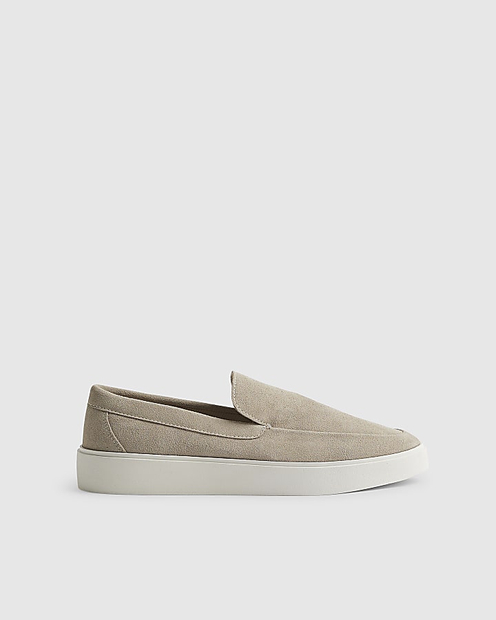 River Island Beige Suede Loafers