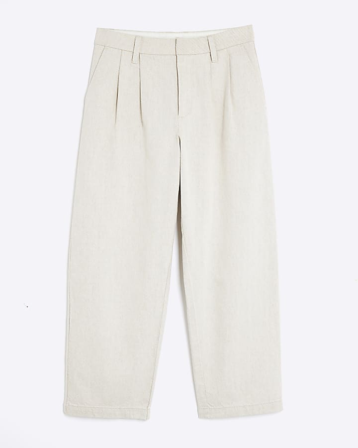 river island Beige Tailored Tapered Jeans