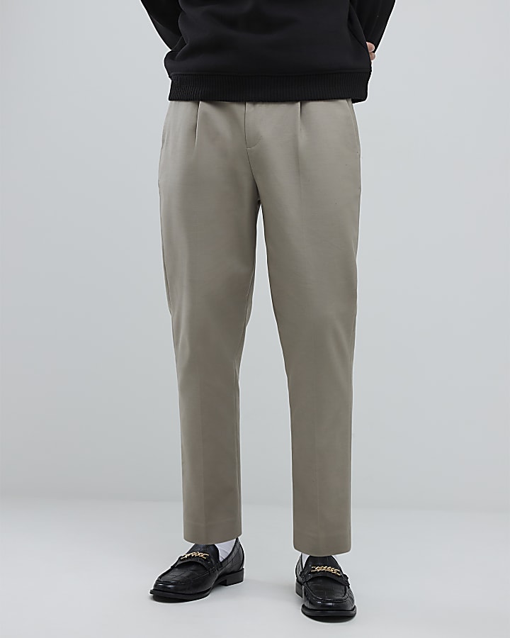 River Island Beige Tapered Fit Chino Trousers