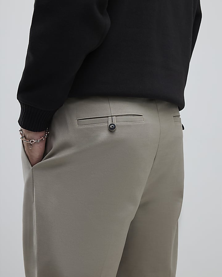 River Island Beige Tapered Fit Chino Trousers