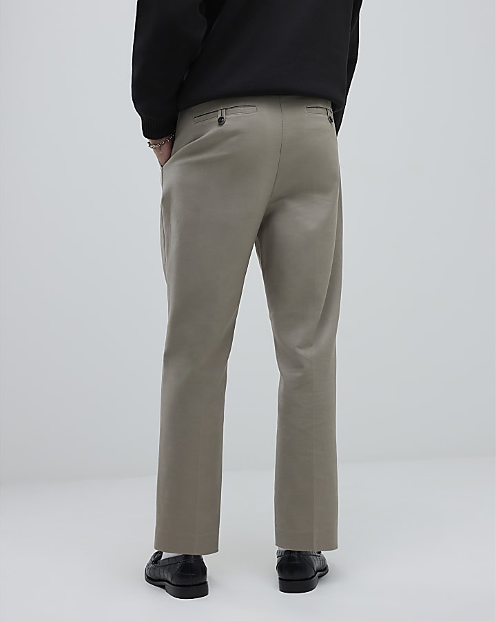 River Island Beige Tapered Fit Chino Trousers