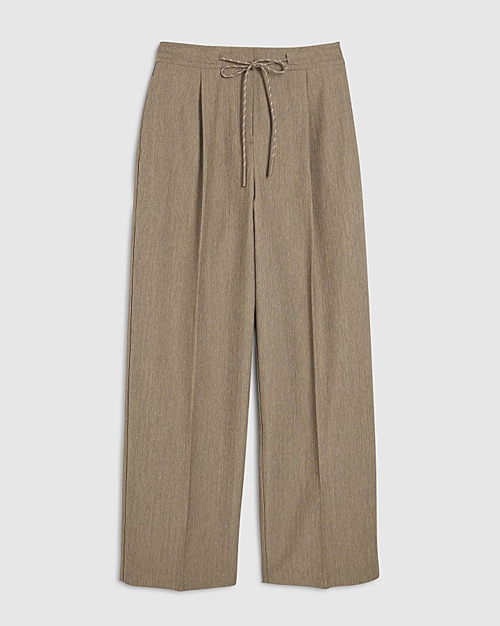 river island Beige Tie Detail Trousers