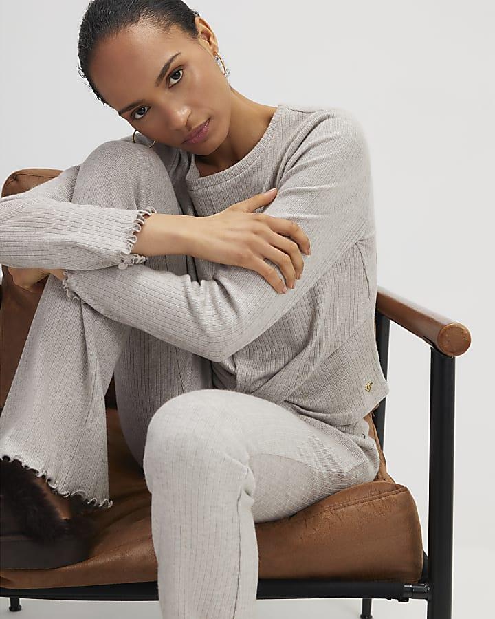 River Island Beige Twist Top Loungewear Set
