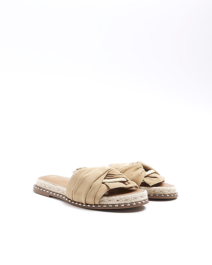 River Island Beige Twisted Flat Sandals