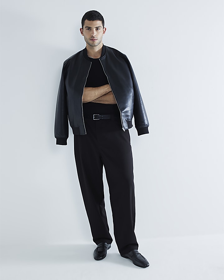 River Island Black 2 Pack Muscle Fit Ribbed Vest