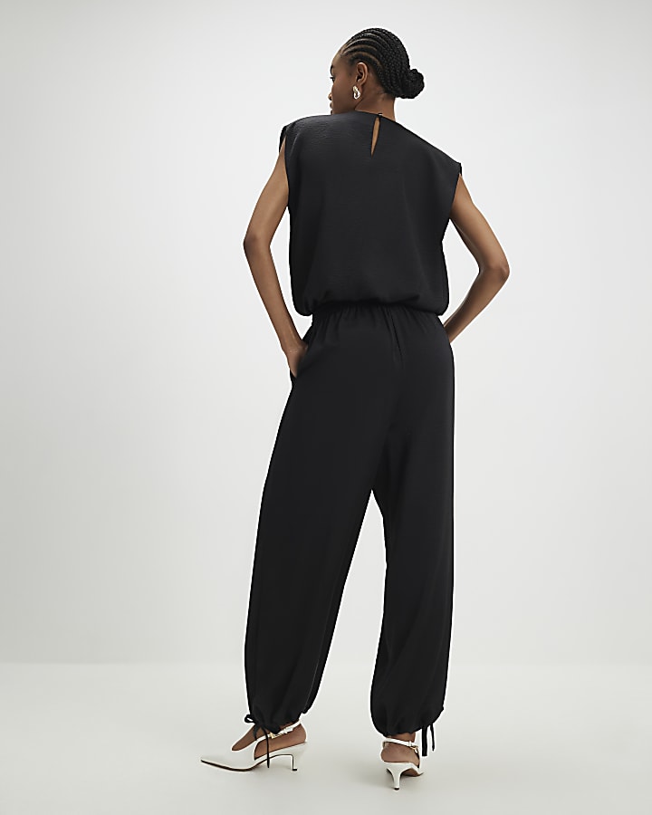 River Island Black Adjustable Balloon Leg Trousers