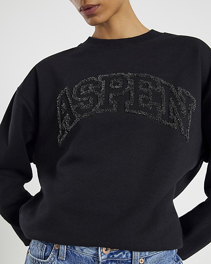 River Island Black Aspen Sweatshirt
